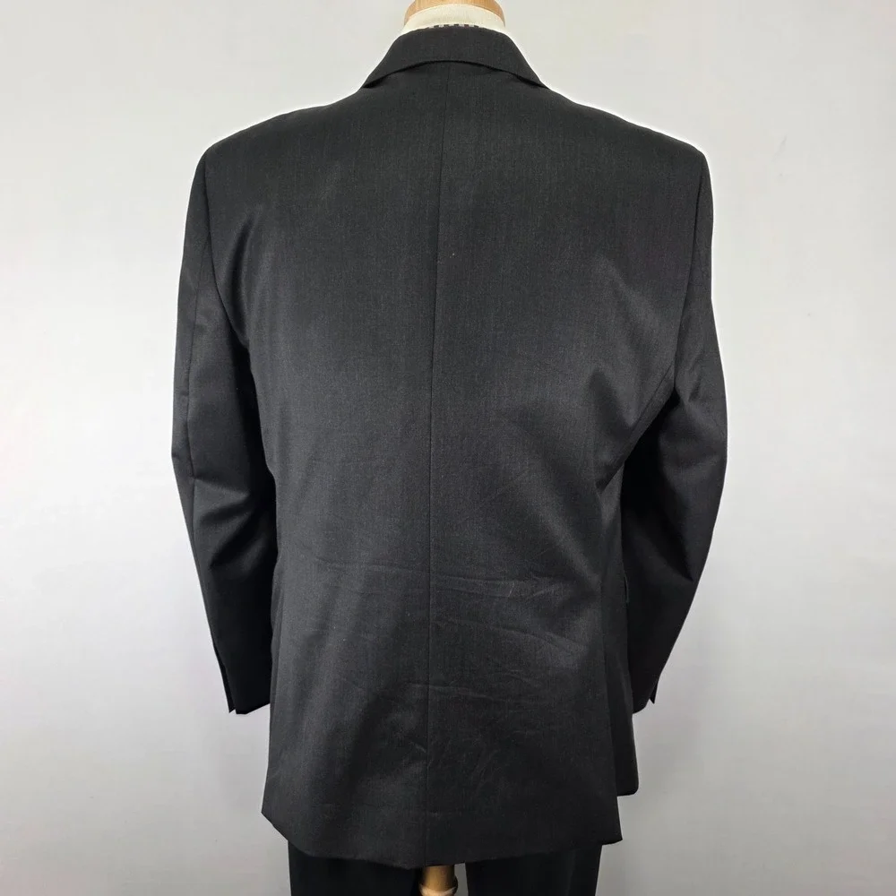 Pronto Uomo Men's Sport‎ Coat Blazer Two Button Charcoal Gray Wool Size 44L